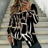 Oversized Ladies Square Neck Long Sleeve T Shirt Double Layer Front Floral Printed Loose Casual Everyday Top