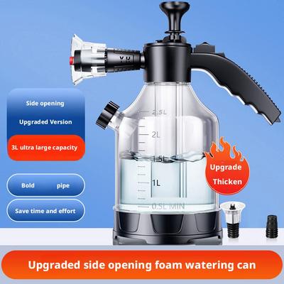 3L Hand Pump Foam Sprayer with 3 Types of Nozzle Hand Pneumatic Foam Cannon Snow Foam Car Wash Spray Bottle Car Window Cleaning