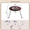 OEING Outdoor Smokeless Charcoal BBQ Grill & Folding Table