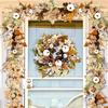 Autumn Maple Leaf & Pumpkin Wreath - Perfect for Thanksgiving, Halloween, Christmas, and Fall Decor, Festive Wall Hanging