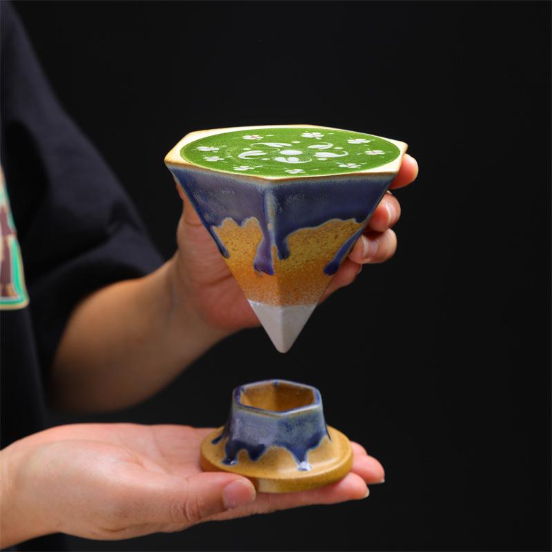Creative Ceramic Cup Light Luxury Coffee Cup Saucer Set Retro Design Water Cup Afternoon Tea Cup