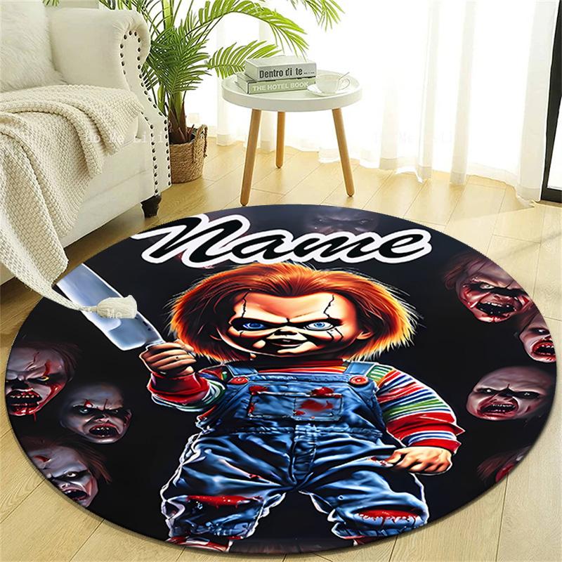 Personalized C-Chucky Round Chair Office Rug - Perfect for Mat, Office Chair & More - Ideal Gift for Birthdays and Holidays