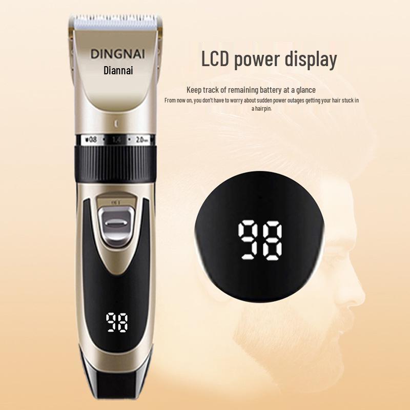 

Перезаряжаемая машинка для стрижки волос с цифровым дисплеем - Универсальная электрическая бритва и триммер.