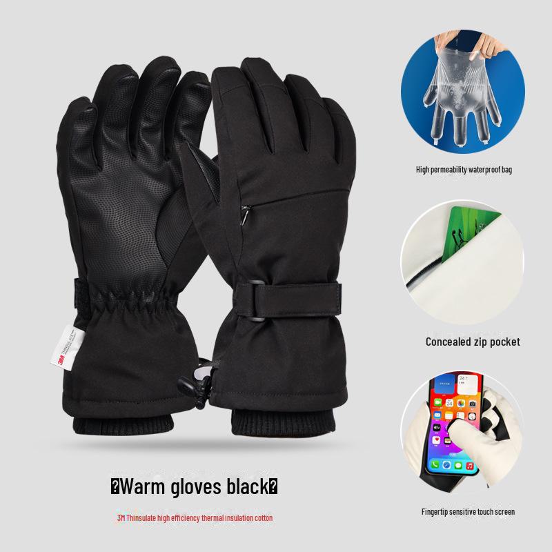 Velvet-Thick, Waterproof, Non-Slip Winter Ski Gloves for Men & Women - Windproof, Warm, Touchscreen, Perfect for Outdoor Activities.