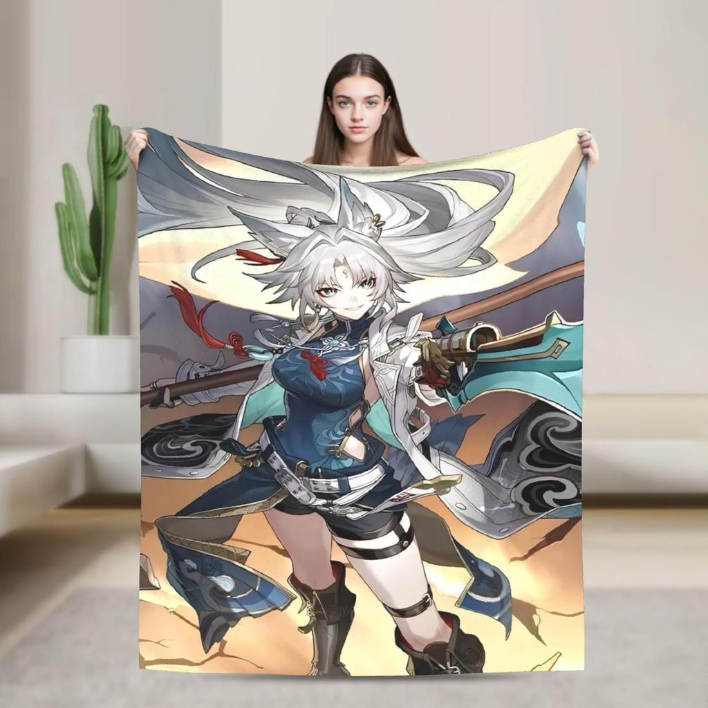 Firefly Blanket Honkai Anime Fuzzy Funny Warm Throw Blanket for Home Winter