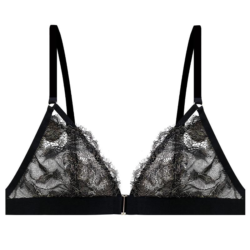 Halter Neck Lace Triangle Bra - Ultra-Thin, Transparent, Beautiful Back, Non-Breasted Design