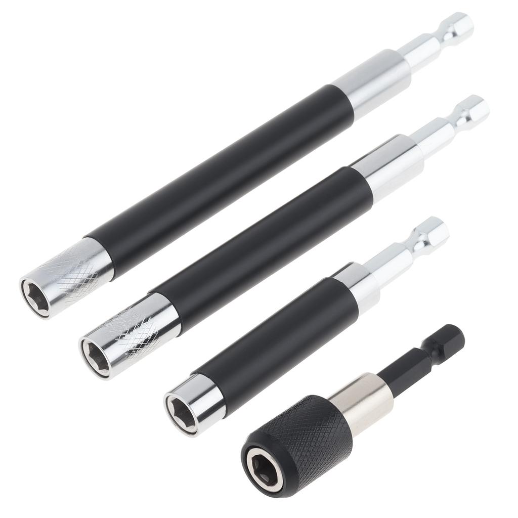 2pcs/4pcs 60mm-140mm Scalable Magnetic Screw Drive Guide Drill Bit for Nuts Drill and Handheld Driver, 1/4 Inch Hex Shank Extension Adapter