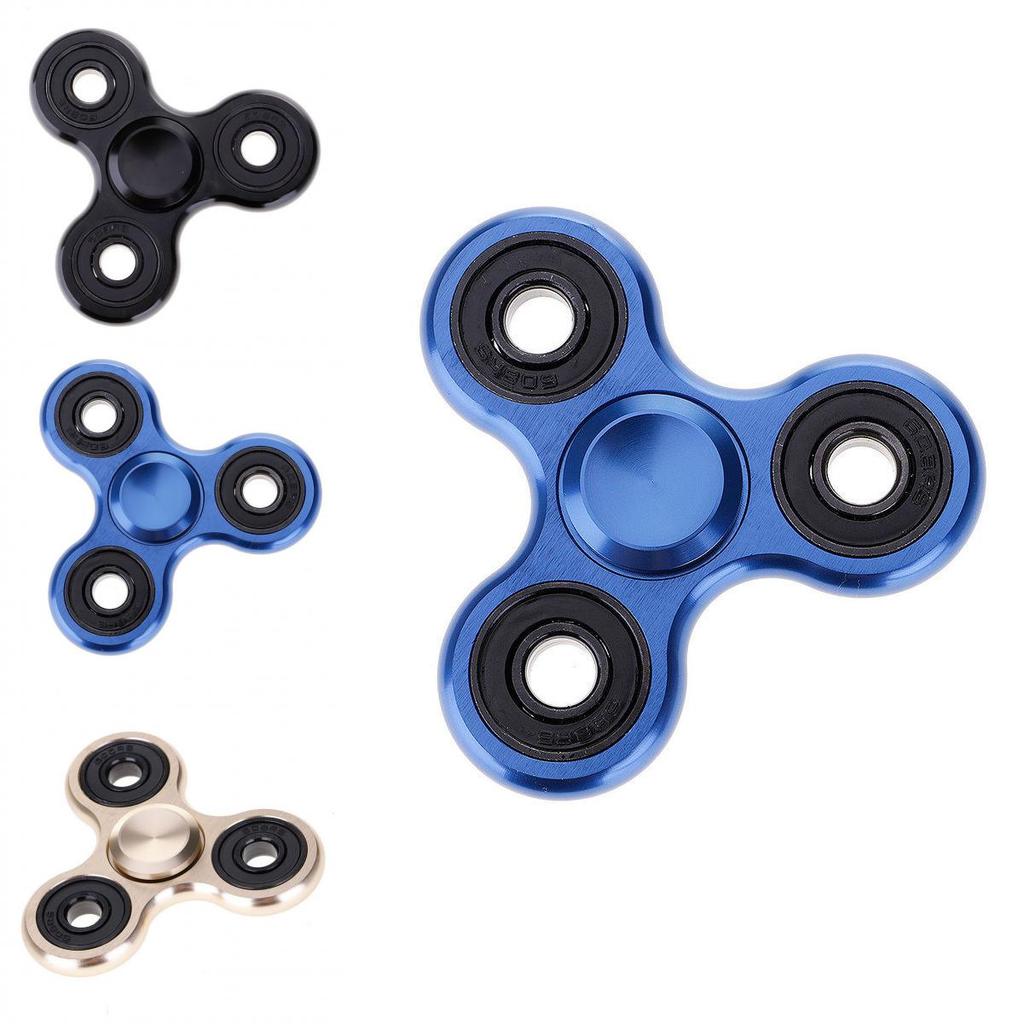 Lega di Alluminio Premium Tri-spinner Cuscinetto Silenzioso Metallo Giocattolo Fidget Sollievo dallo Stress