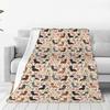 Individuell 3D-gedruckte lustige Dackel-Cartoon-Decken, bequeme weiche Flanell-Sommer-Überwurfdecke für Sofa, Außenbereich, Bett