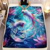 Colorful Koi Fish Lotus Flower Underwater Scene Soft Flannel Blanket Aquatic Art Design Living Room Bed Cover Decorative Blanket