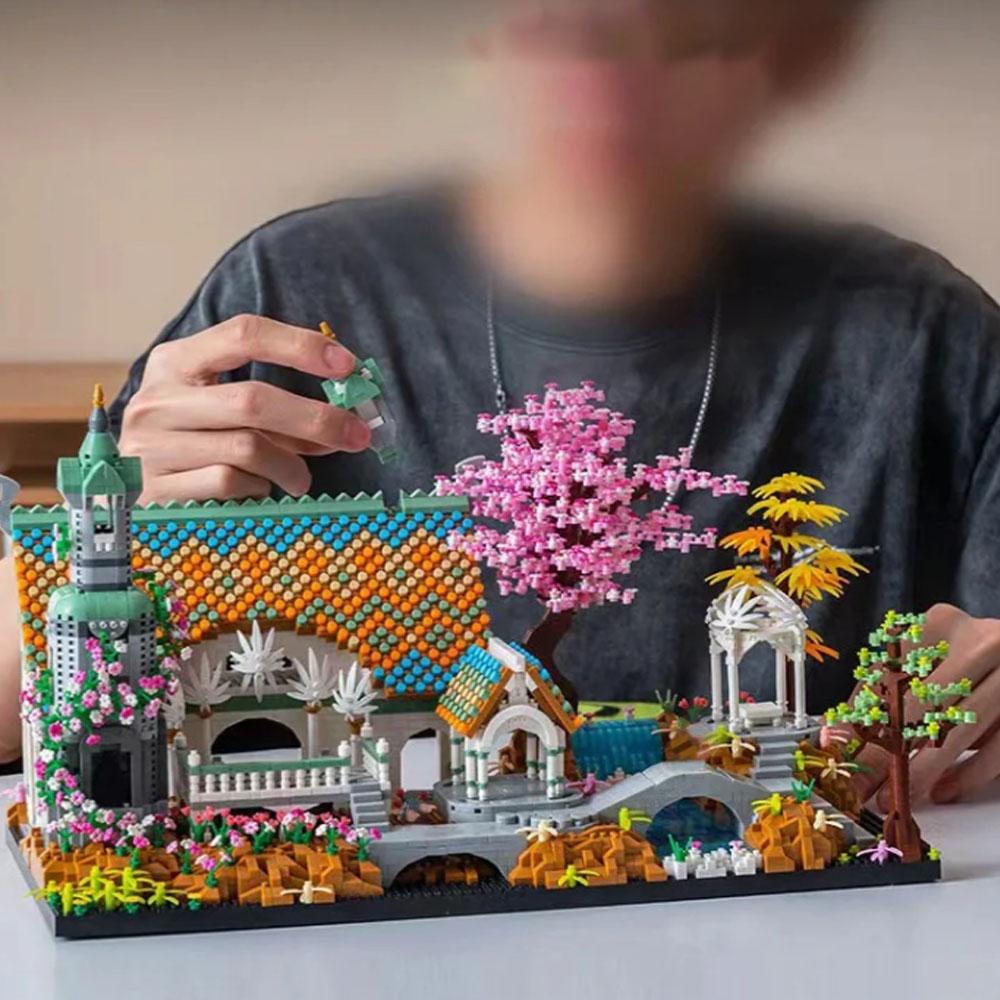 Kreative Street View Micro Diamant Block Icons Film Herr der Ringe Bausteine Ziegel Rivendell Burg Street View Spielzeug