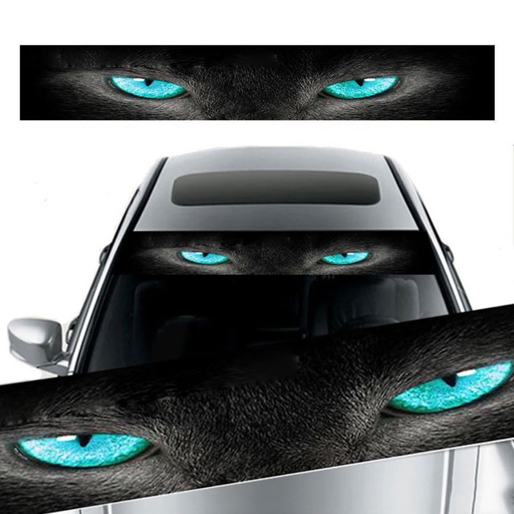 Car Front Windshield Sticker Rear Auto 3D Sunshade Stickers Terrorist Decor Front File Wolf Cat Eyes Sticker Decorative