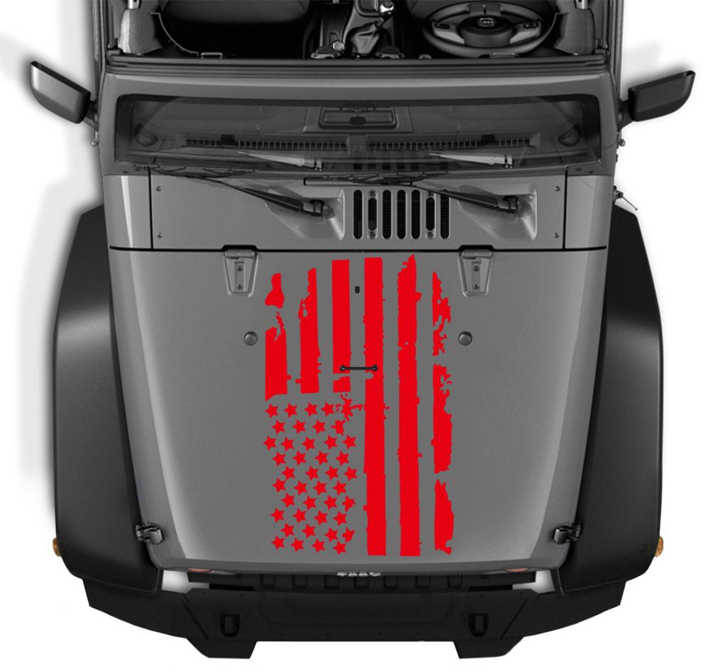 

Наклейки на капот автомобиля, наклейка с флагом США, виниловая наклейка для украшения автомобиля красный