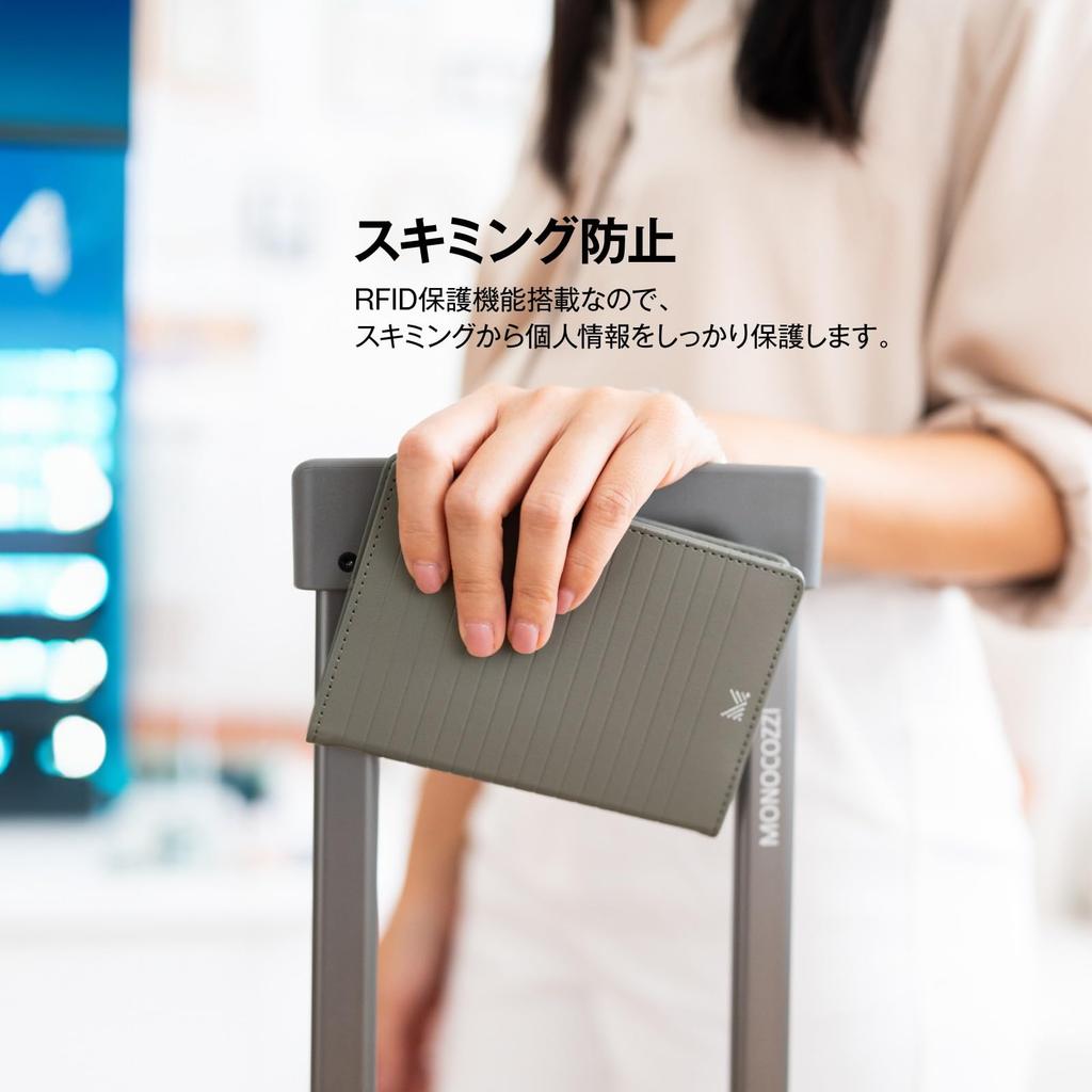 Passport Artificial Cute Passport Case LUCID Slim Passport Elephant Gray [MONOCOZZI] Case, Anti-Skimming, Leather, Simple, Stylish, Cover, Holder,