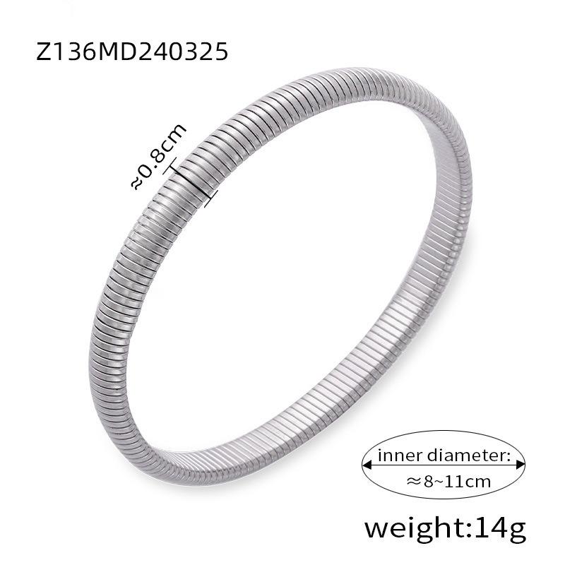 Goose throat elastic bracelet women's french titanium steel gold-plated glossy wide version bracelet