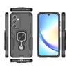 For Samsung Galaxy A35 5G Phone Case WANLONFENG PC TPU Back Cover Kickstand with Tempered Glass