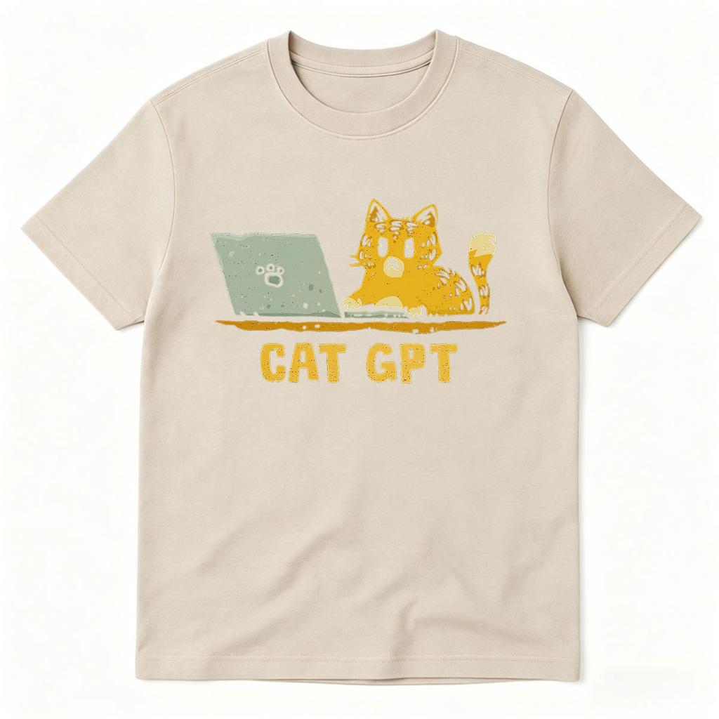 Funny Cat GPT Graphic Tshirt Unisex Women Clothing Fashion Vintage Tshirts Summer Cotton Casual Oversized Short Sleeve T Shirts