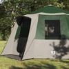 Cabin Tent 12 Person Green and White 405 x 405 x 273 cm