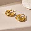 French Celi Retro Hand-Hammered Gold-Plated Brass Swirl Earrings for Women