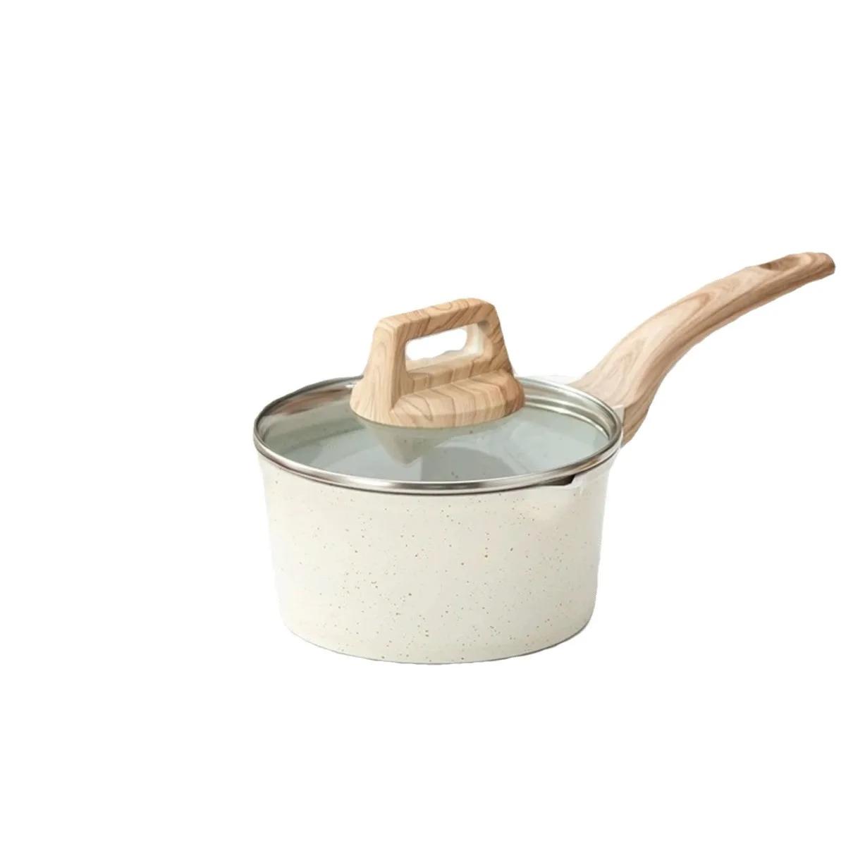 

Сковорода с антипригарным покрытием и деревянной ручкой, кастрюля для супа Maifan Stone, кухонные принадлежности для кухни, набор кухонной посуды