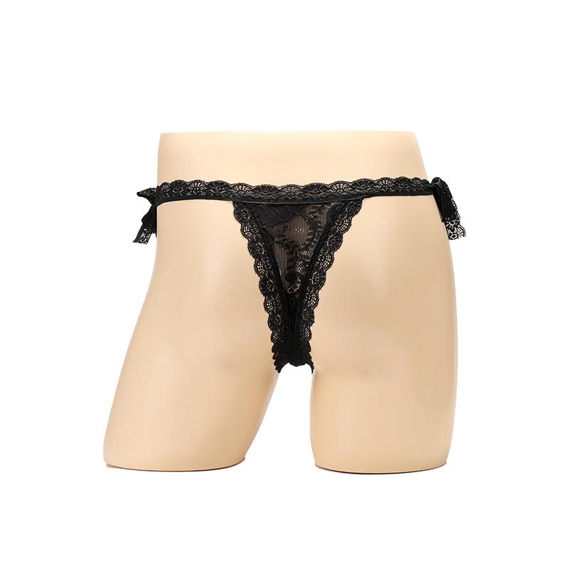 Men's Sexy Panties Lace Bag Bag Bag Egg Trendy Men's Transparent Thong Sexy Low Waist Strap Nightclub Briefs