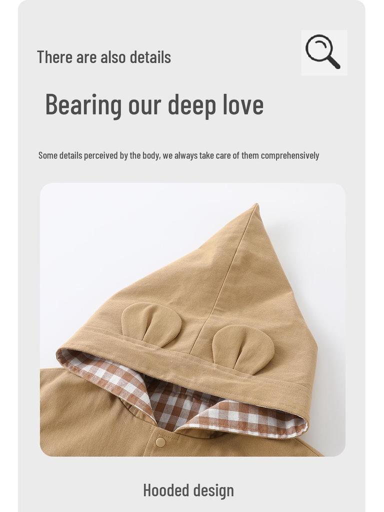 DUUDUU Kids' Double-Sided Spring Windbreaker - Korean Style Toddler Jacket