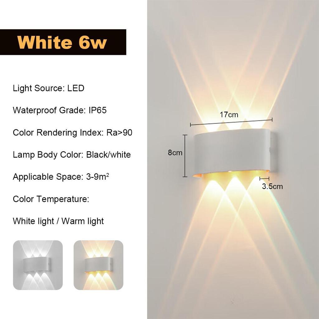 Wall Lamp 2w 4w 6w 8w Exterior Black Waterproof External Outdoor Lamps 110v/220v Led White Wall Mounted Up Down Light Warm White