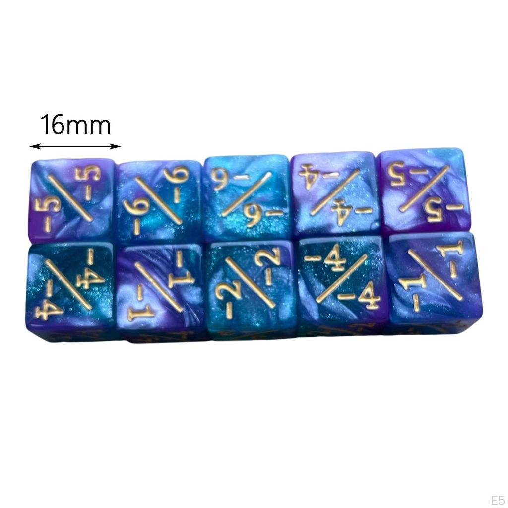 10 Pcs Acrylic Dice Math Counting Teaching Adding Subtracting Mathematical Tool, Board