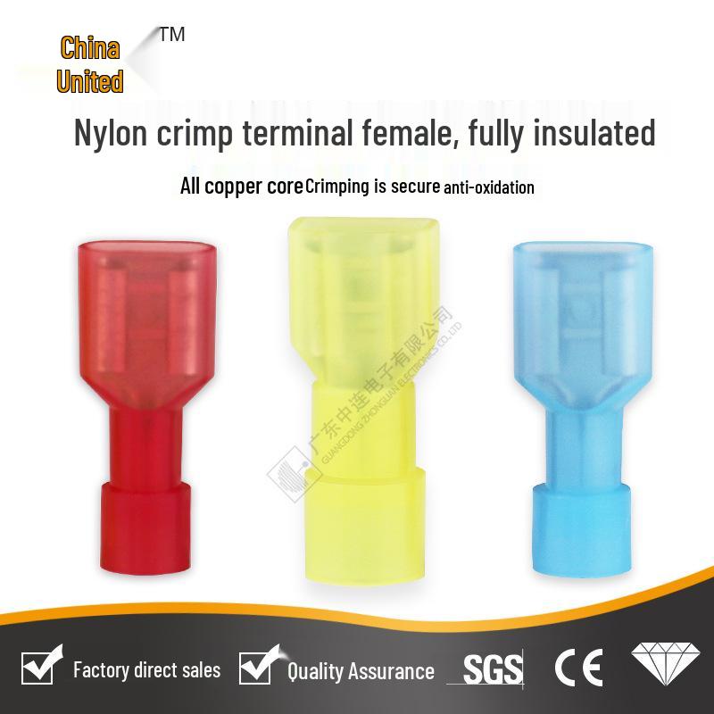Zhonglian Fully Insulated Nylon Terminals - Spade, Female, Male, Brass Crimping Butt
