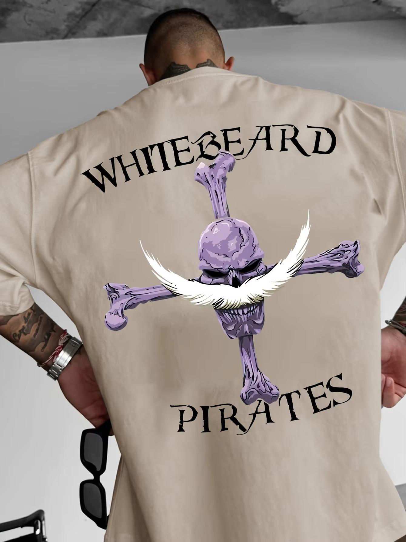 

ONE PIECE Japanese Anime WHITEBEARD Men s PIRATES Printed T-Shirt Summer Casual 4XL