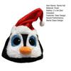 Santa Hat Soft Plush Christmas Hat with Light Sound Show Elastic Band Christmas Hat Costume Accessory Holiday Party Gift