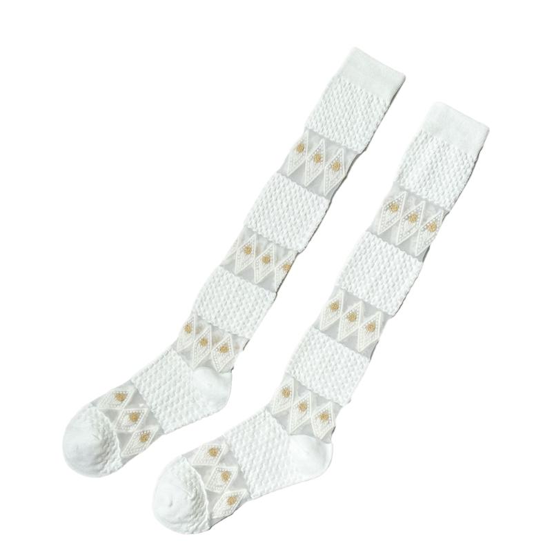 Womens Knee High Stocking Lace Top Stockings Silky Stocking Tights for Womens Girls Knee High Lace Mesh Socks