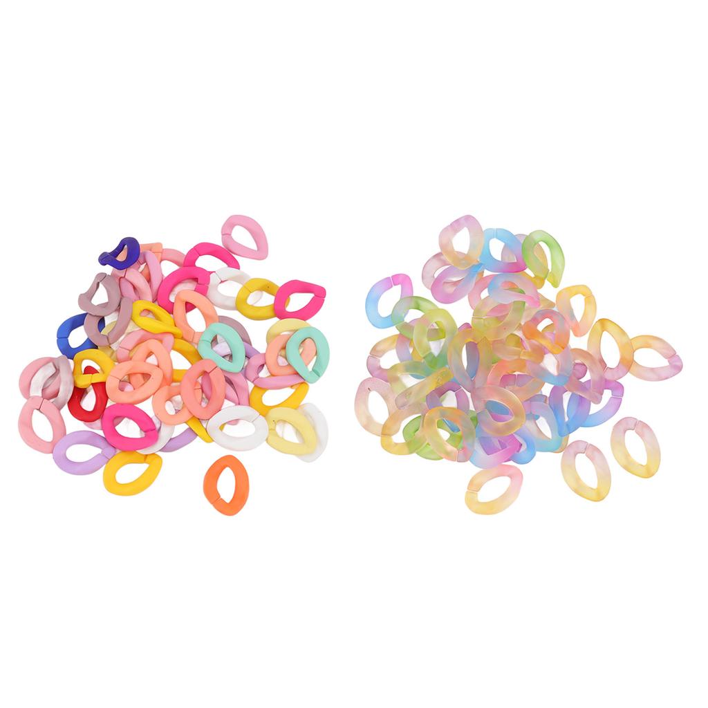 50 Pcs Chain Link Colorful Detachable Acrylic Open Chain Link DIY Jewelry Making Chain Buckle Decora