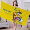 D-Donald D-Duck Game Beach Towel Cartoon Cute Summer Kids Large Bath Pool Beach Towel Microfiber Absorbent for Swimming Travel