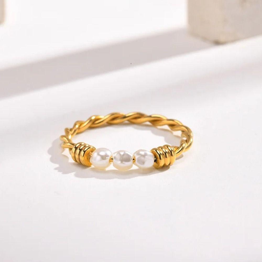 Freshwater Pearl Light Luxury Ring Elegant Finger Ring Simple Pearl Ring  Mother's Day Gift