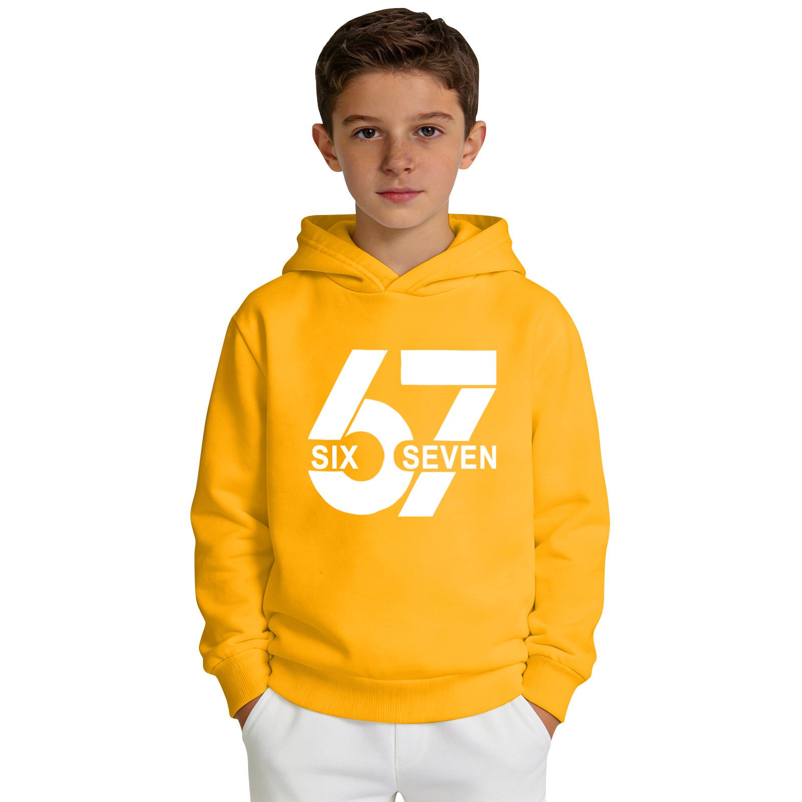 

Boys Printed Hooded Long,Sleeve Sweatshirt Casual Sports Comfort Sweatshirt 120 жовтий