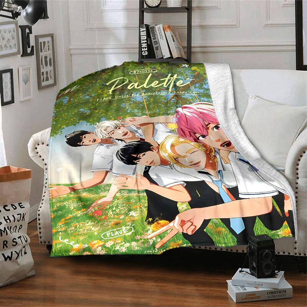 1pc Blanket - Kpopo Plave Print Design,Lightweight Blanket for Sofa,Bed- Soft &Warm,Gift for All Seasons