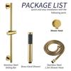 Solid Brass Hand Shower Head Set with Shower Rod and Hose Water Saving Hand Shower