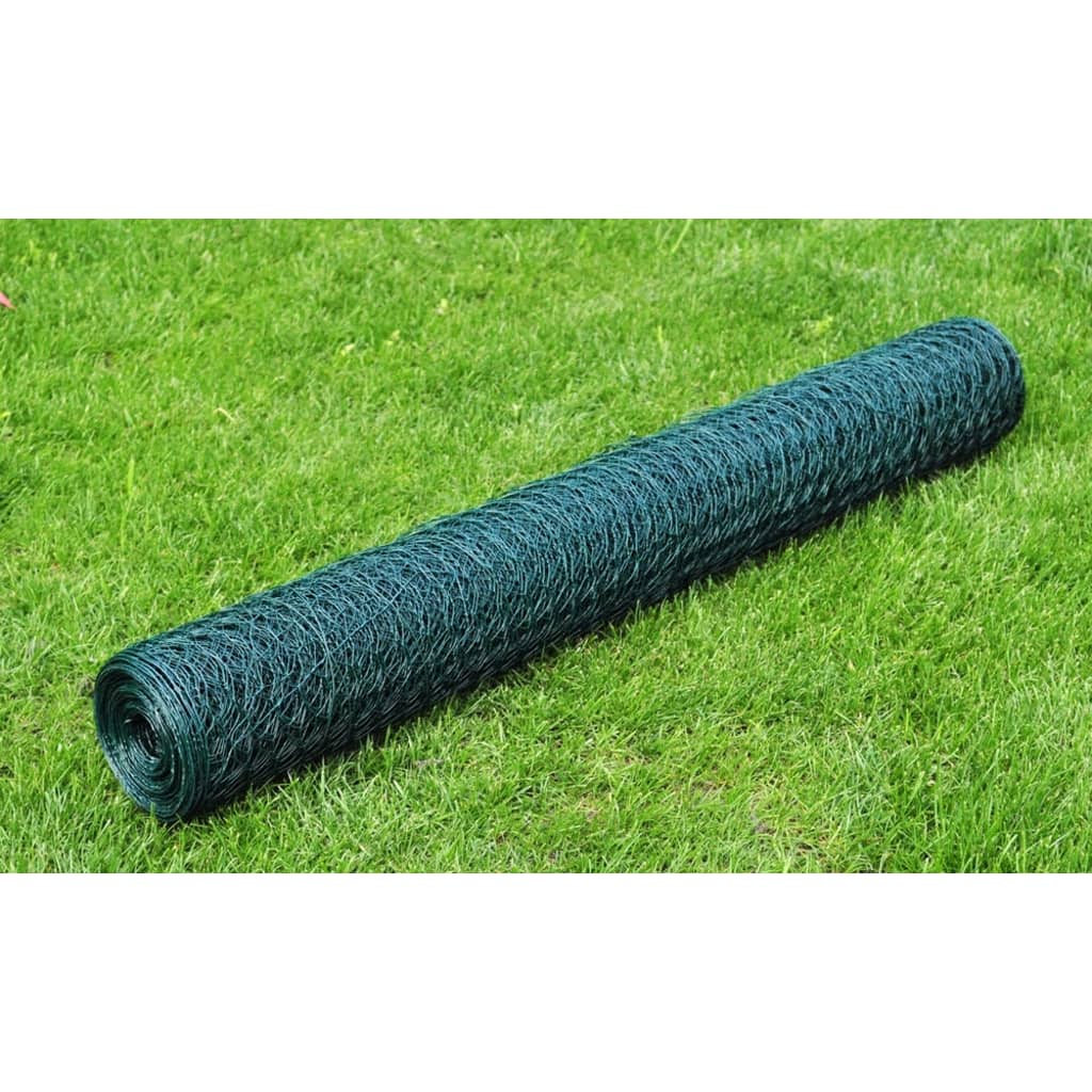 Vidaxl Ogrodzenie Z Siatki, Pokryte Pvc, 25X0,5 M, Zielone