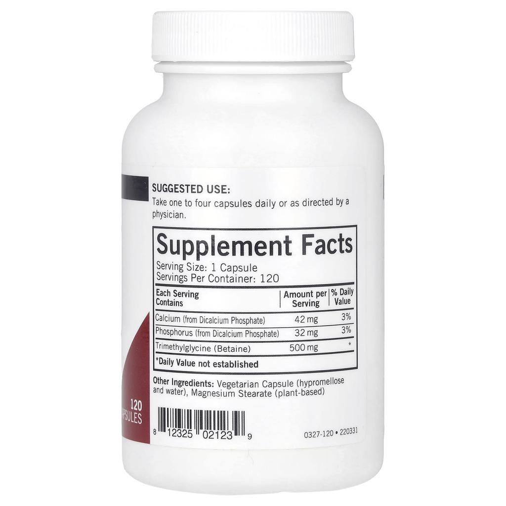 Tmg, 500Mg, 120 Capsules