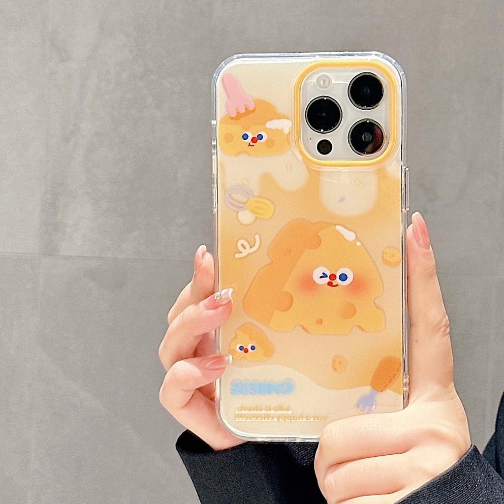 Ins Chic Cheese Case for iPhone 16 Clear Aesthetic Stylish Soft Durable Pretty TPU Protective Cover for iPhone 13 14 15 16 Pro Max