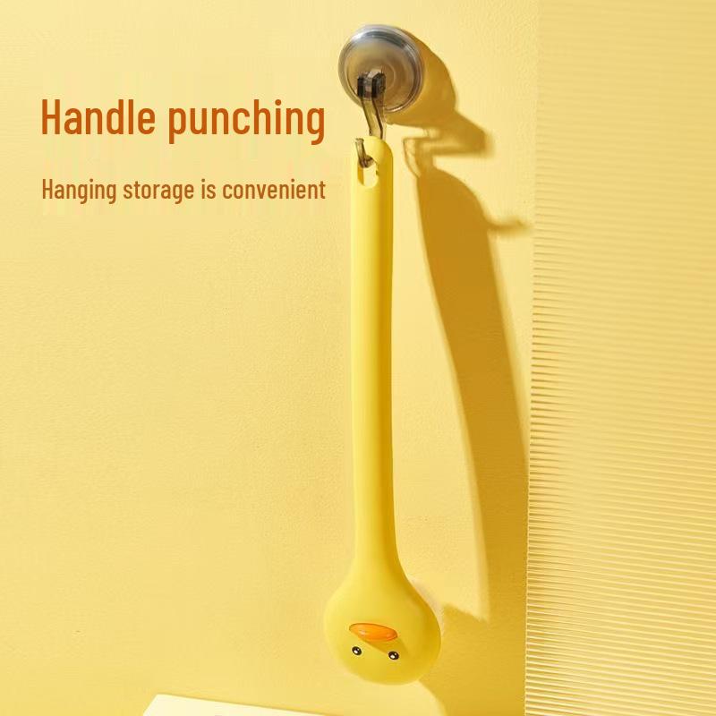Yellow Duck Soft Bristle Bath Brush - Cute Cartoon Long Handle Back Scrubber for Adults and Children