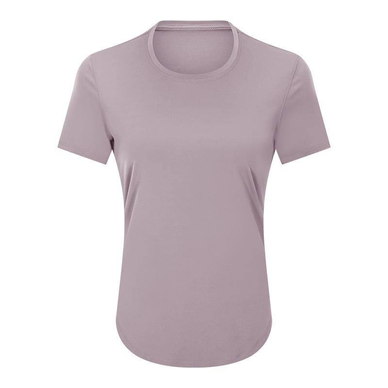 Women's Spring-Summer Yoga Short Sleeve T-shirt - Casual, Breathable, Loose-Fit for Running and Fitness