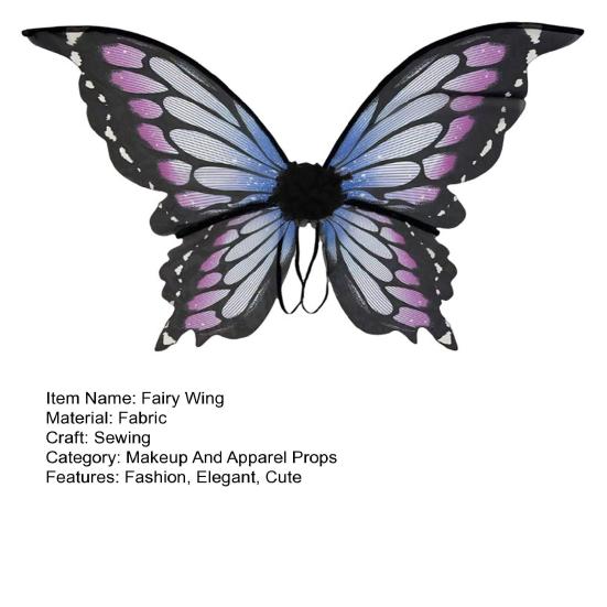 Butterfly Fairy Wings for Adult Women Elf Princess Dress-Up Costume Angel Cosplay Accessory for Halloween Parties Stage Performances