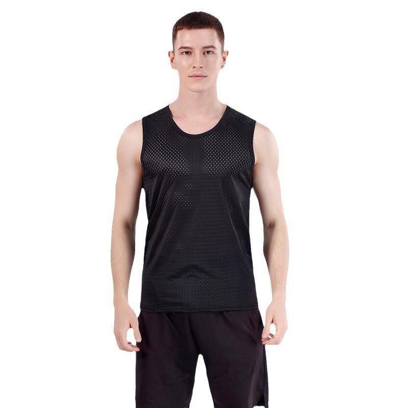 Men's Summer Breathable Mesh Sports Vest - Quick-Dry, Wide Shoulder Design