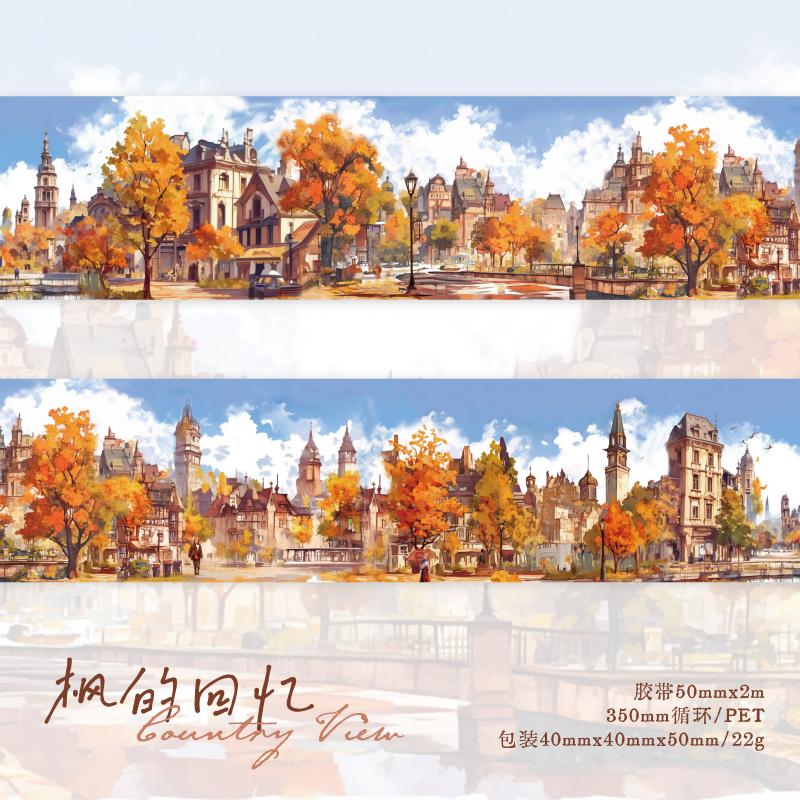 6 Stile 5cm * 200cm/Rolle Reisezeit-Thema Schöne Landschaft PET-Klebeband DIY Handgemachte Materialien Scrapbooking Hintergrunddekoration