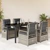 Vidaxl 5-Cz. Gartenmöbel-Set mit Kissen, Grau, PE-Rattan