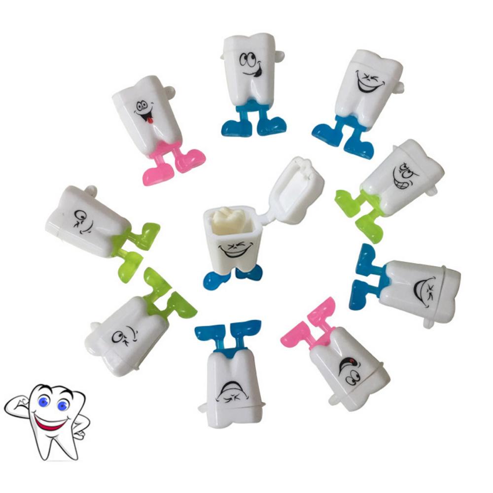 10PCS Baby Tooth Box Cute Cartoon Kids Teeth Organizer Plastic Milk Teeth Storage Box Save Collect Case First Tooth Mini Gift
