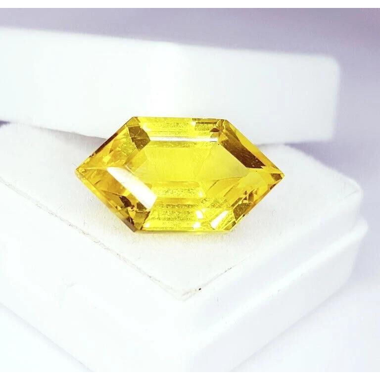 8-10 Ct Natural Yellow Sapphire Fancy Hexagon Fabulous Certified Loose Gemstone