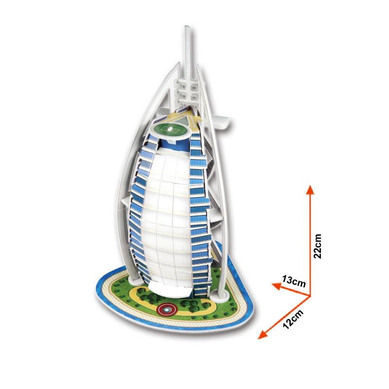 3d Puzzles Burj Al Arab Paper Model Diy Creative Gift Children Educational Toys Hot Mini World Architectural T13